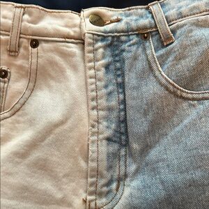 Karen Kane Two-Tone Frayed Jean Shorts